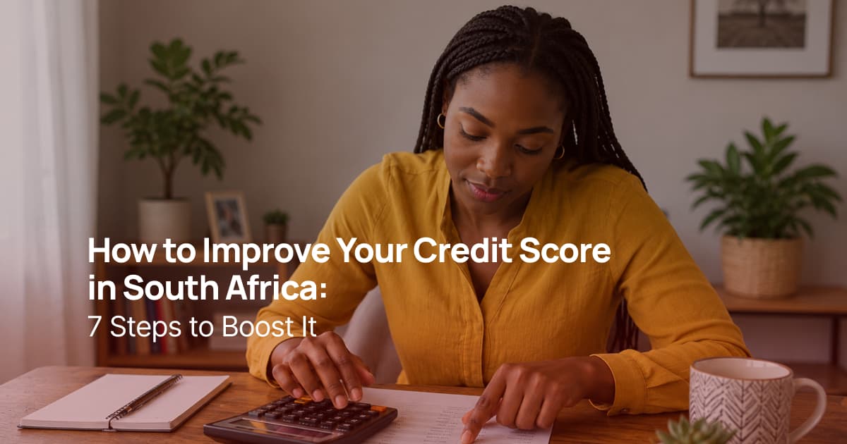 South African woman calculating monthly expenses and managing personal finances